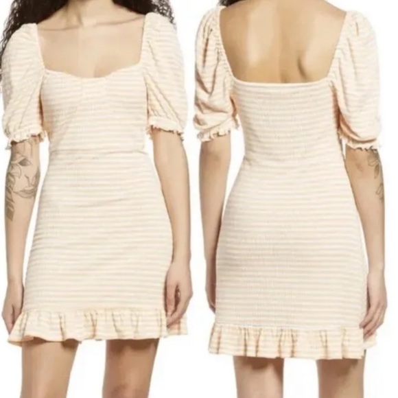 Vero Moda Nordstrom Maria the mini stripe dress coral/ white striped NWT Size M - Picture 10 of 10